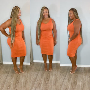 Jen Midi Dress Orange