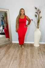 Load image into Gallery viewer, Maxi Body Con Dress Red