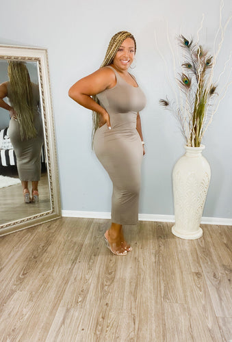 Maxi Body Con Dress (taupe)