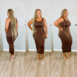 Maxi Bodycon Dress (chocolate brown)