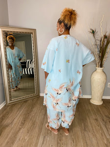 Crane Kimono Set